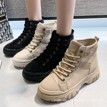 Platform Canvas Suede Winter Boots High-top Ankle Booties Comfortable Ladies Walking Style Casual Shoes Outdoor Women's Boots
